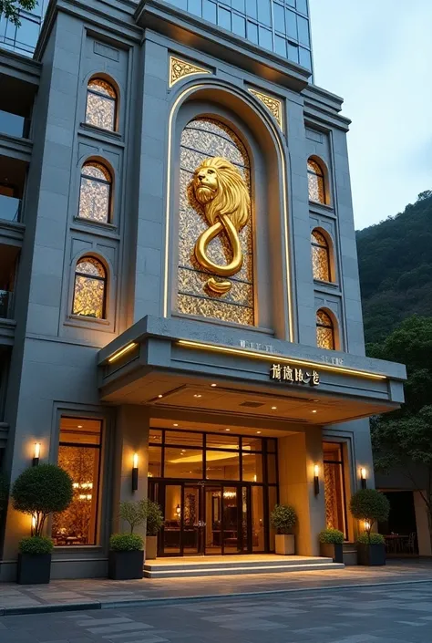 Hotel with lion symbol with written name Paju Isaque 