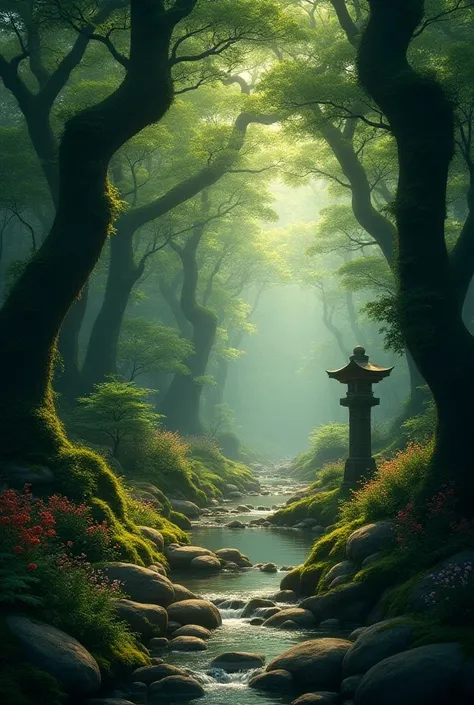 Mysterious forest in japan 