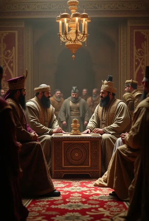 A PHOTO OF A MEETING BETWEEN SULTAN RIKHUDDIN BIBERS AND SULTAN BERGHE KHAN 