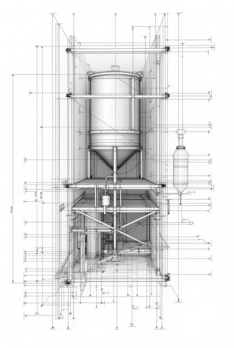  present in software CAD plan of raised tank in building 