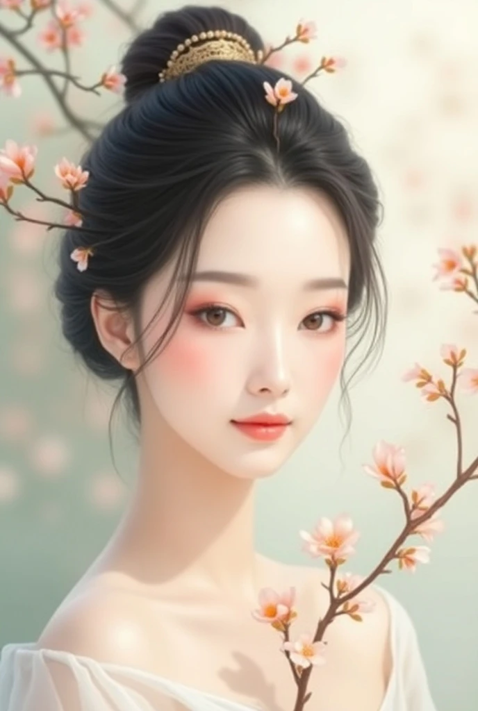 Asian image that serves as a logo for a cosmetics store

