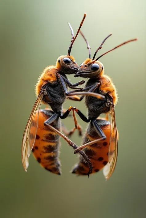 Deux insectes qui se reproduiseHaute qualité, Qualité, Details, Qualité Meilleure, Anatomie correcte, Précis, 