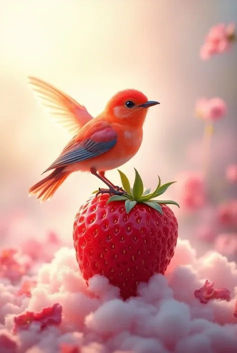 Oiseau en fraise


