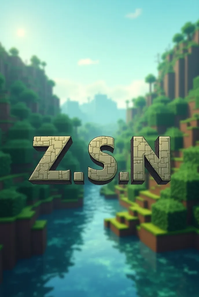 Create Ma A "Z.S.N" TExt Written In Minecraft Style With Minecraft Background For Logo for My Discord Server Logo! make ALL LETTER CAPITAL & GIVE IT YOUR BEST