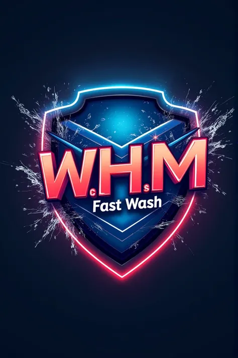 Make Logo with the letters W .H. M automotive fast wash theme 