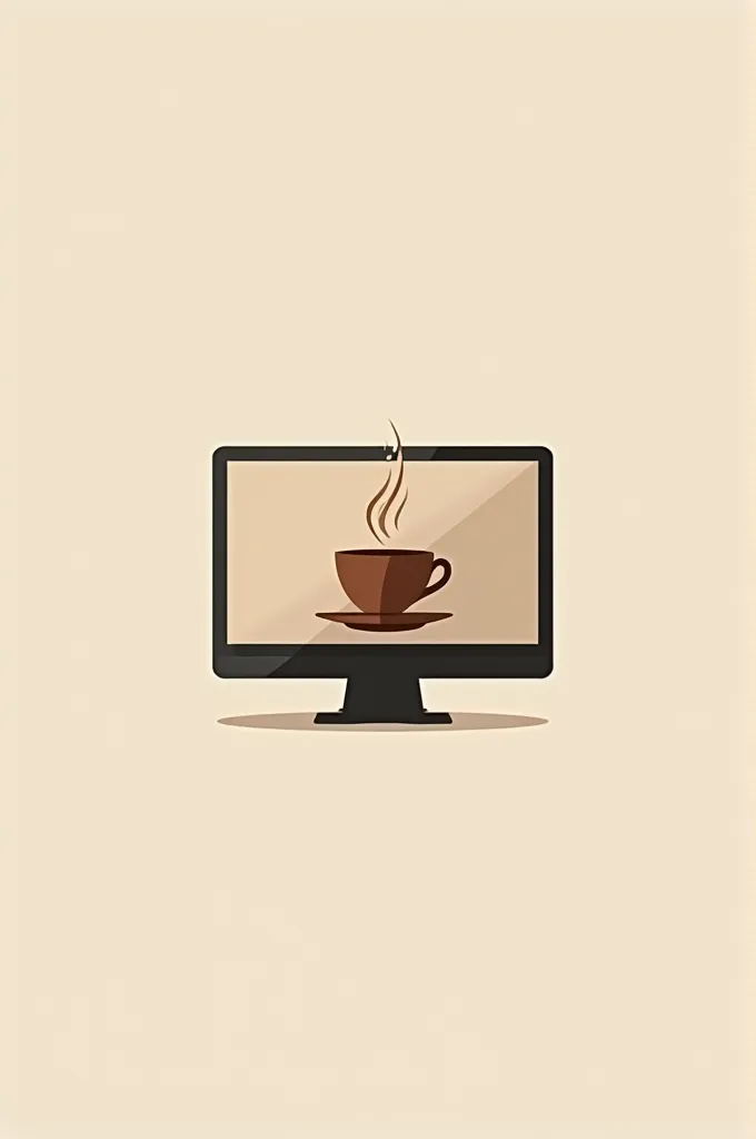  Make me a logo of an internet cafe that contains a cup and a computer, so that it doesn't break the harmony 