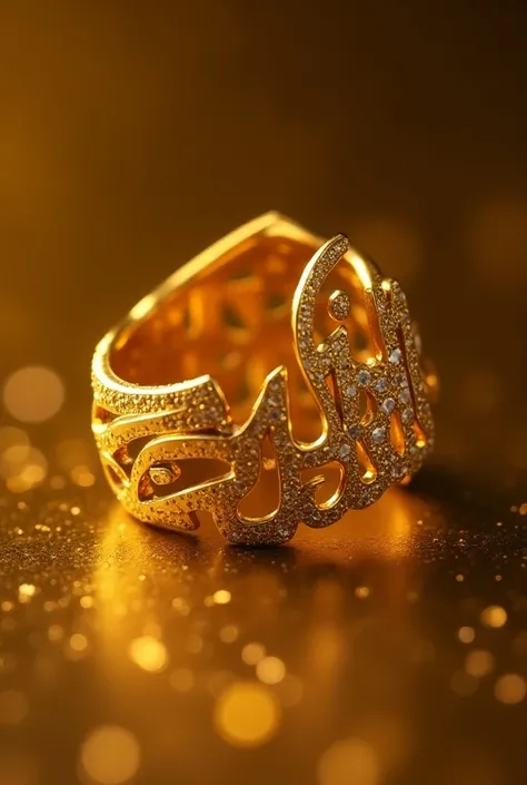 ألفي arabic name gold ring design 