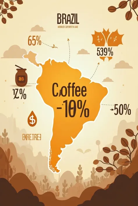 Image of an animated statistic that highlights Brazil as the worlds largest coffee exporter 