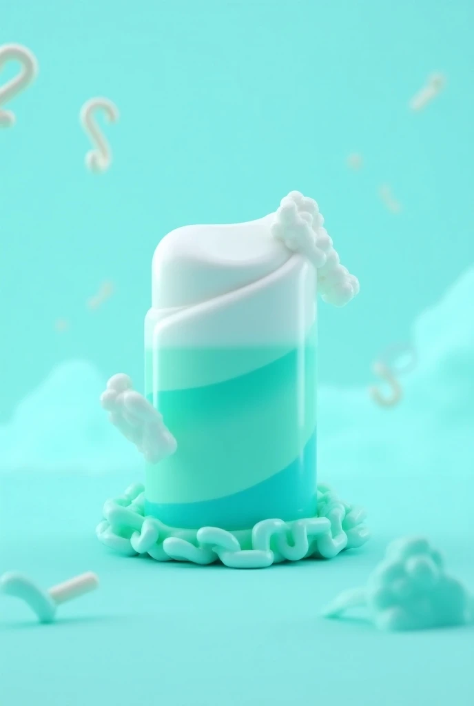 striking and colorful and animated image of solid toothpaste in bar format