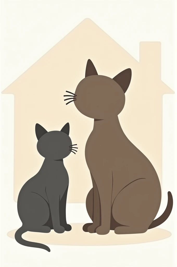 Créez moi un logo pour une association animale.
Il faut quil y ai un chaton et un chat adulte.
Il faut quils soient sous forme de dessins voir juste une ombre.
Avec une maison derriere