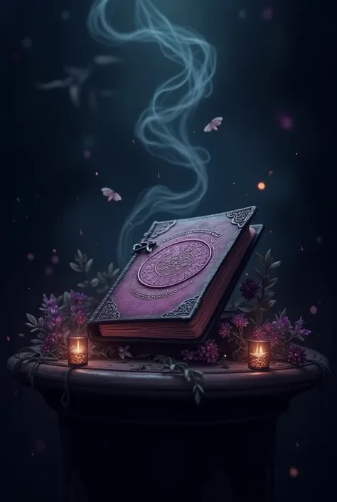 Make a witch-themed notebook wallpaper. Do it in an aesthetic way. desktop formatting