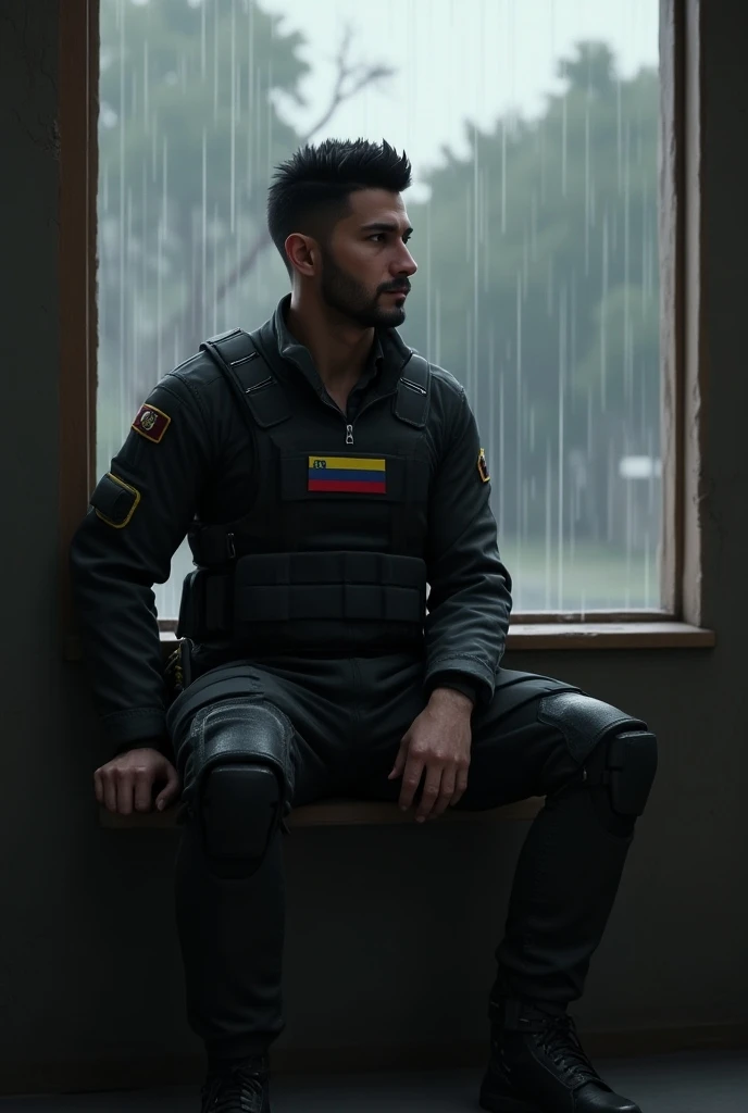 Make the character based on the video game Wach Dogs Create a male character with the following characteristics , that measures 1.71 cm wearing a Venezuelan special forces uniform in pixelated black tactical gloves, his physical description is athletic, si...