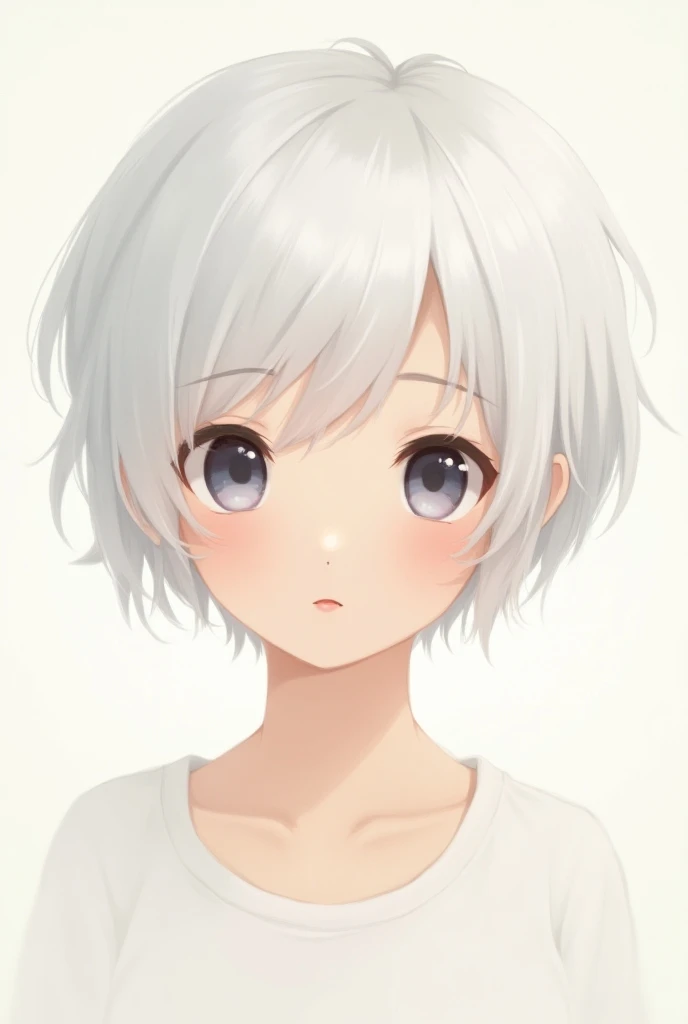 Anime girl movie white short hair grecita 