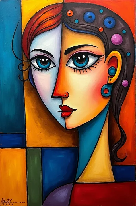 Cubist art about beauty 