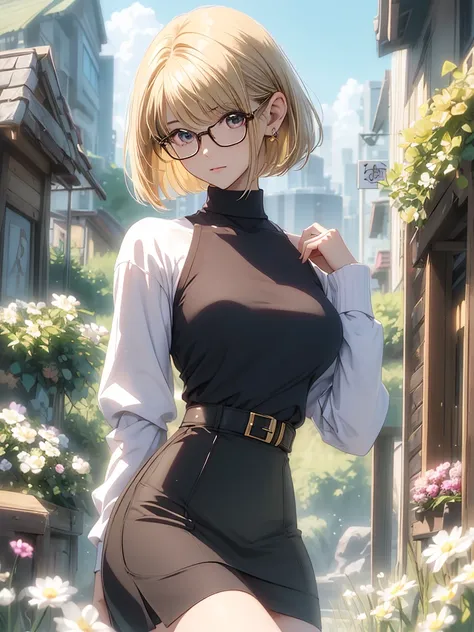 (( best quality)), ((masterpiece)), ( Details),  perfect face,((One woman)), elegant mature women,(非常に Detailsな皮膚),beautiful胸,Pale skin,Pointed Chest,(Large Breasts),(Small waist),Glasses,( fantasy art,Highest quality,Surreal Portraits,(8k), super real,最hi...