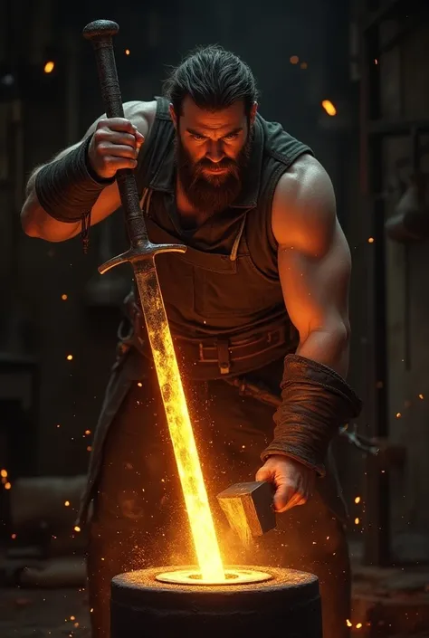 Sword being forged