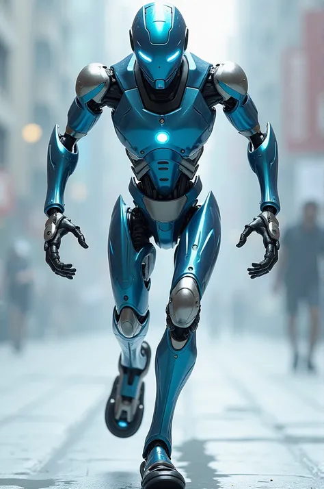 Figure:  “RoboRunner”

 • Body :  A slim ,  futuristic robot body made of shiny metal in blue and silver.
	• eyes :  glowing LED eyes ,  that flash while running .
	• Legs : long,  agile legs with wheels on the feet for fast running .
	•	Arme:  Flexible ar...