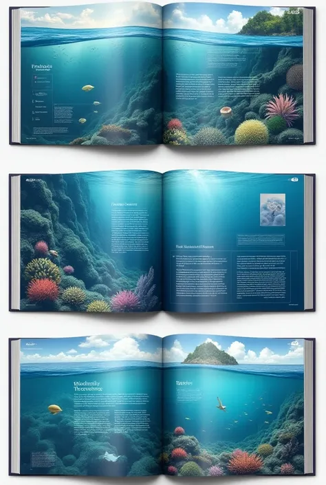 Create a magazine about the preservation of the sea with text on the topic