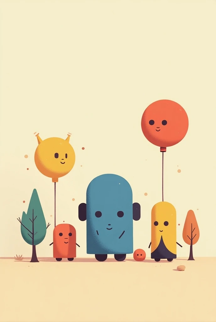 An animated cartoon about creations that expresses feelings and emotions and is easy to draw
