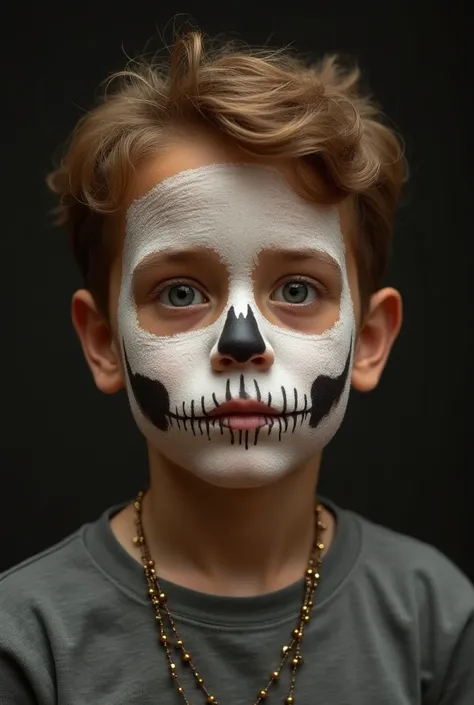 ( (8k:1.27), Calidad superior, Obra maestra, Super High Resolution:1.2) PHOTO OF A THREE-YEAR-OLD BOY WITH A SUGAR SKULL