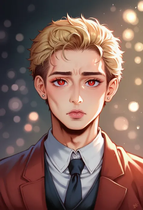 a highly detailed anime character, 1 boy, piercing red eyes, beautiful detailed eyes, beautiful detailed lips, extremely detailed face, long eyelashes, japanese male fashion, light skin, medium face size, normal non-muscular arms and legs, midsized, dramat...