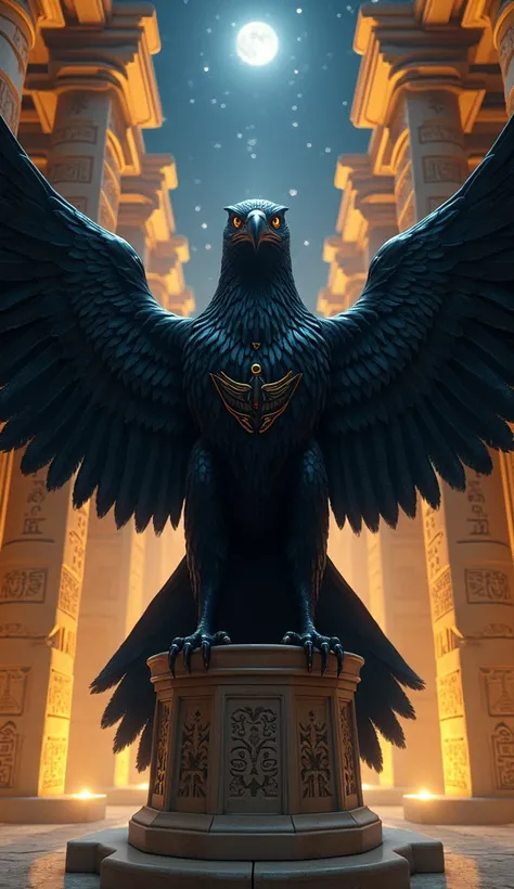 Egyptian Black Falcon Deity