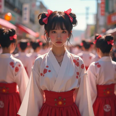 8K ExtremelyDetailed ProfessionalPhoto of [KAWAII] FUNDOSHI Girls in HAKATA GION YAMAKASA, (Backwards:0.57) FullBody from below, MagicHour Miracle, Ethereal and Haunting, [Oodles  Colorful Light Particles]  BREAK   White Thongs made by twisting white cloth...