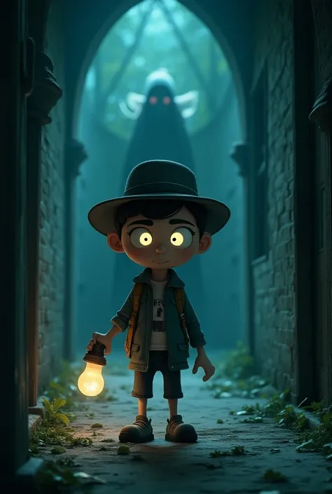  character movie ghosthouse,  animated, That he is catching a ghost .
