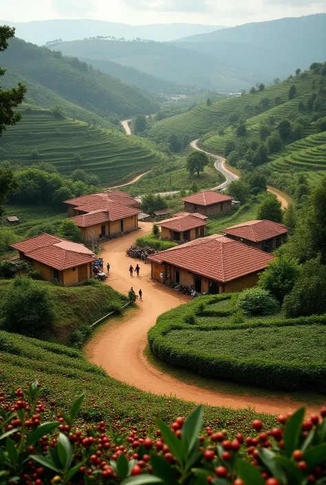 A village in nyeri where coffee is grown and the area has good roads 