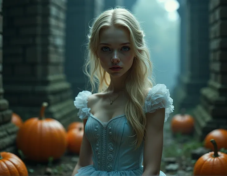 cinderela do terror, blonde and very pretty... with pumpkins, Horror Castle 