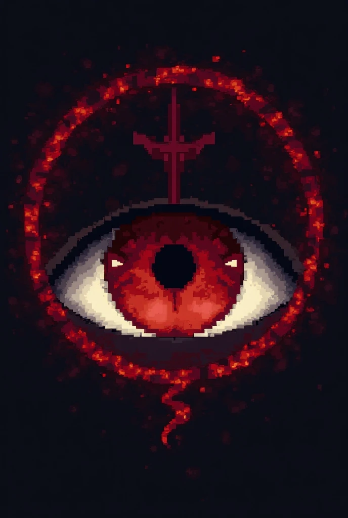 Generate a Sharingan in 20×20 pixel art format