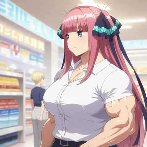 muscular girl, ((((huge)))) girl, (((((flat))))) chest,((((((wide)))))) shoulder, 1girl, ((((thick)))) neck, (((((wide))))) pecs...