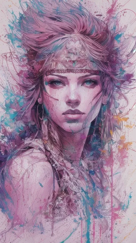 strong warrior princess, centered, key visual, intricate, highly detailed, breathtaking beauty, precise lineart, vibrant, comprehensive cinematic, Carne Griffiths, Conrad Roset, (the most beautiful portrait in the world:1.5)