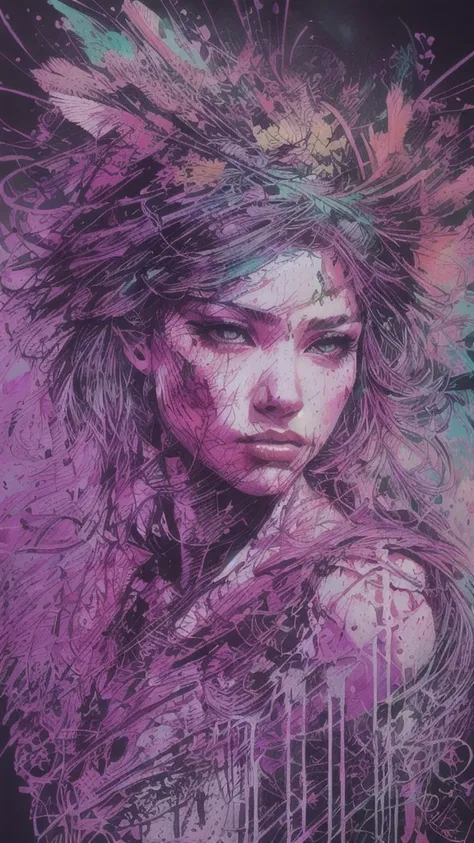 strong warrior princess, centered, key visual, intricate, highly detailed, breathtaking beauty, precise lineart, vibrant, comprehensive cinematic, Carne Griffiths, Conrad Roset, (the most beautiful portrait in the world:1.5), postapocalypse, analog style, ...