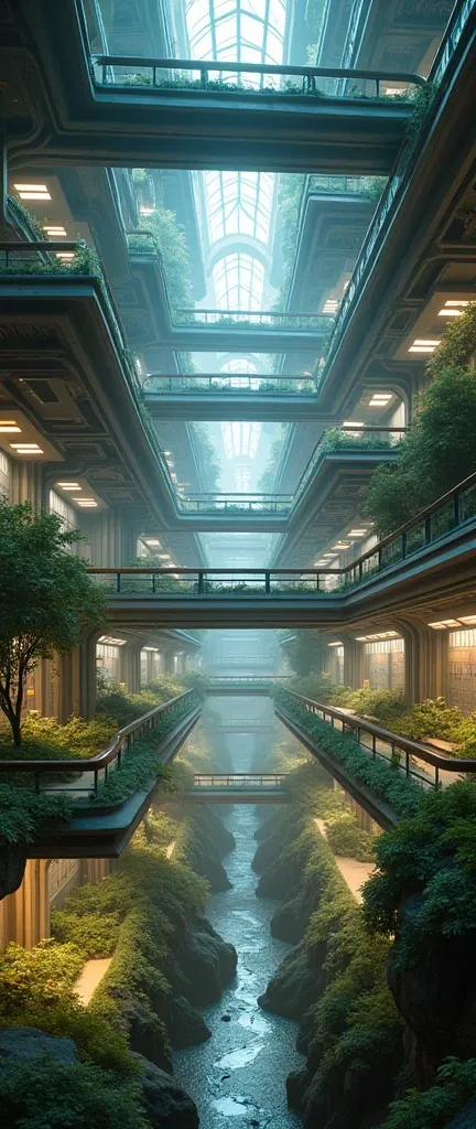  A Future Underground City Using Japans Expansive Subway Network。Deep underground、Underground Railways Run Endlessly 。The function of a train station is mixed with a living and living area、