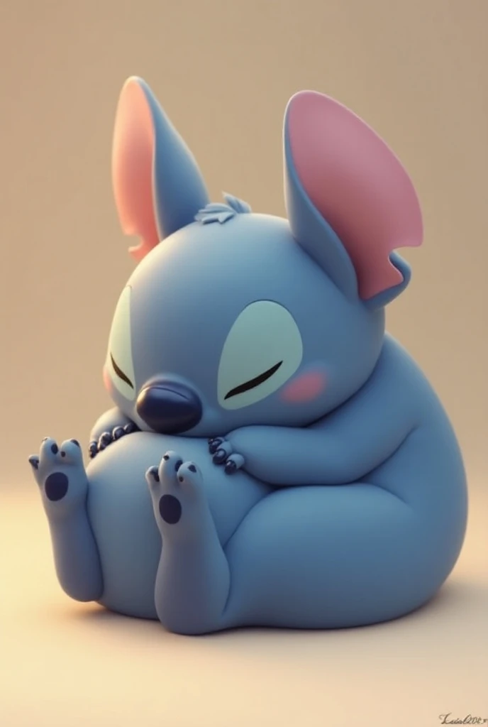 Image arrondie personnage stitch disney qui dort 