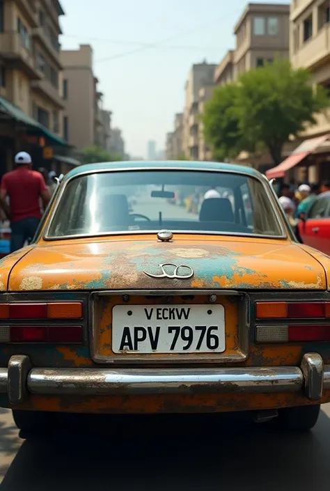 Pakistan Lahore car
 number plate...the number is APV 7976