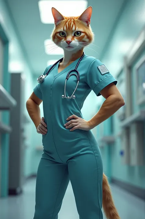 Courageous nurse cat , strong,  
 and empowered 