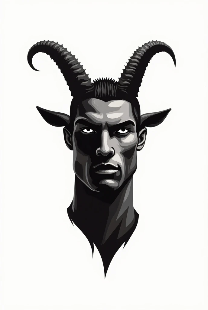 Create a logo of a goat and Cristiano Ronaldos face

