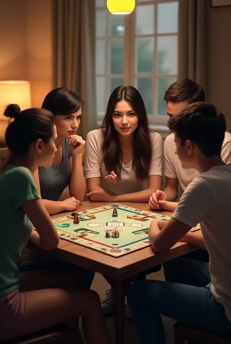 5 ragazzi grandi che giocano al Monopoly