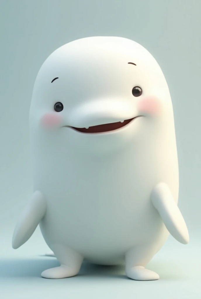 An image of just a whale beluga whale with a tender and happy smile 