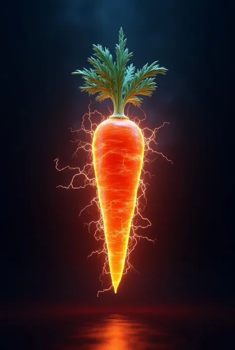 Electric lightning logo in the shape of a carrot 

