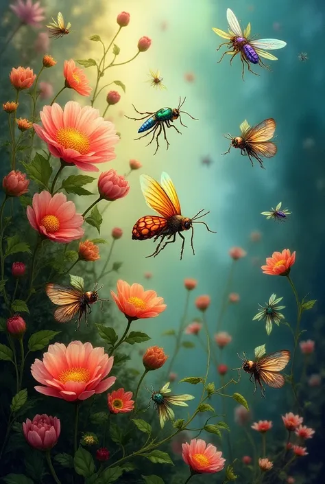 The language of flowers 　insect　Healing　beautiful　 hot　red　yellow　green　blue　Sensitive 　