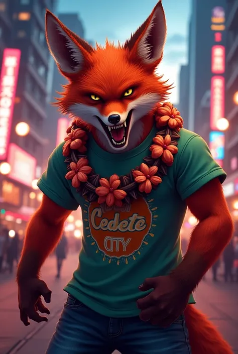 You can create an angry fox with the lei cedete city t-shirt