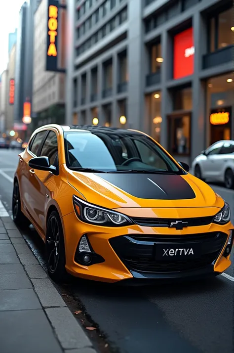 Chevrolet Corsa with black hood 
