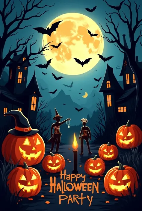 Create Halloween party poster image 