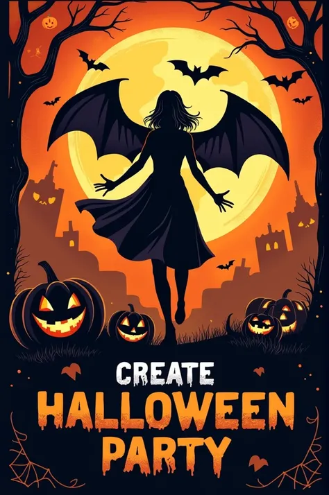 Create Halloween party poster image 
