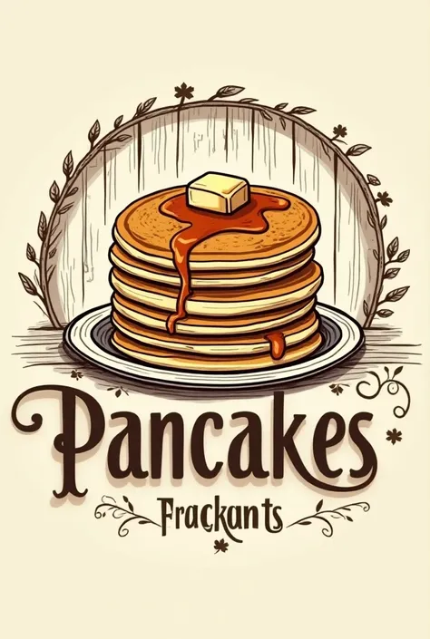 Generate a company logo for rustic pancakes 