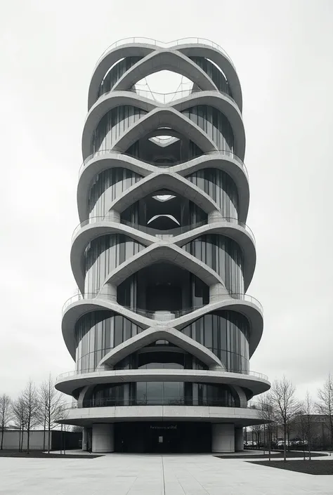 Only the TALL ARCHITECTURAL BUILDING AMAZING SURPRISING LARGE CIRCULAR GEOMETRIC TALL BLACK AND WHITE WITH RHYTHM AND MOVEMENT PROFESSIONAL BLACK AND WHITE COLOR PHOTOGRAPHY
