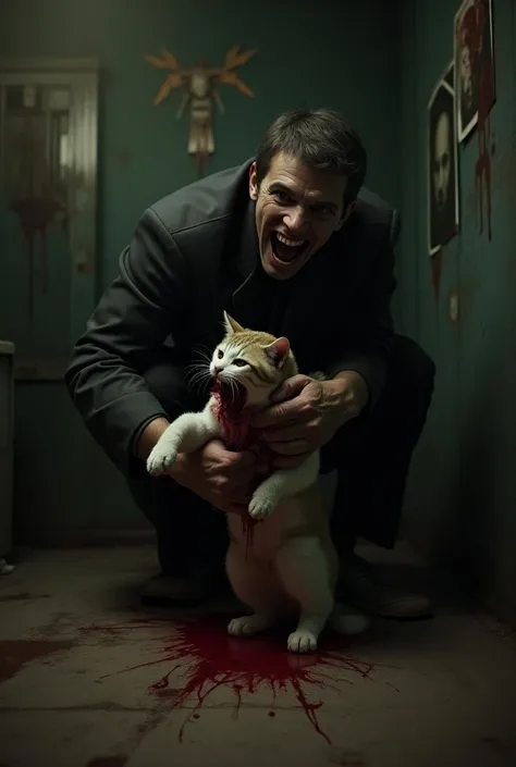 Serial killer killing a cat
